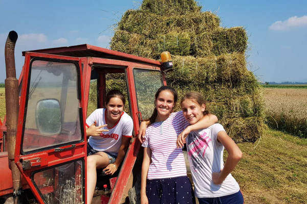 SESTRE CACANOVIĆ IZ GOLOG BRDA Sa tatom na njivu i u traktor