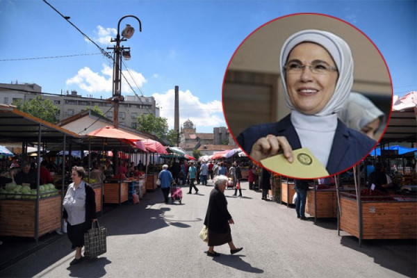 Erdoanova žena pazarila na beogradskoj pijaci, prodavci šokirani