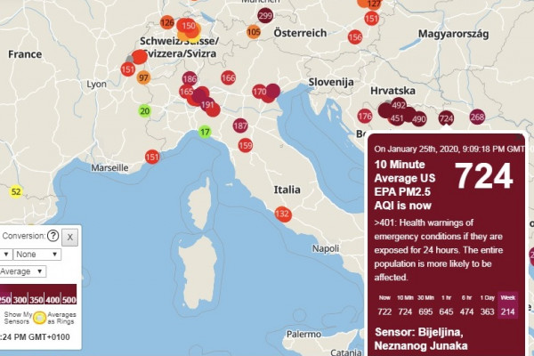 BIJELJINA I VEČERAS NAJZAGAĐENIJI GRAD U EVROPI Alarmantni podaci objavljeni u 21 čas