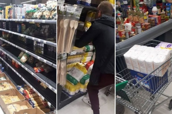 Zbog straha od koronavirusa građani prazne police supermarketa u Sarajevu