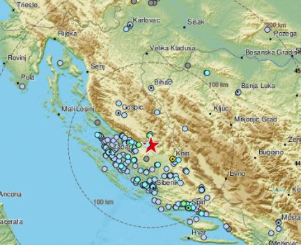 POTRES SE OSJETIO I U BiH Zemljotres jačine 4,2 stepena između Splita i Zadra