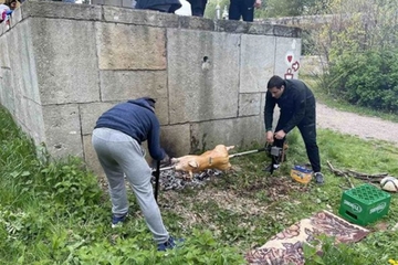 Okrenuli prase na Fruškoj gori, spomenik koristili kao "štit" za vatru