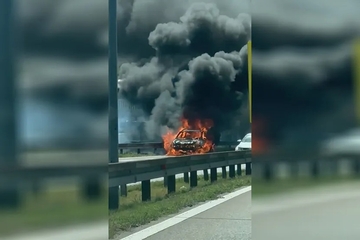 Dramatičan prizor na auto-putu Beograd-Niš: Automobil u plamenu