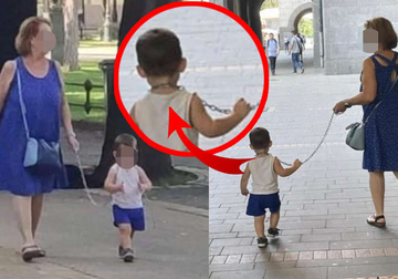 ŠOKANTNE SLIKE IZ SUBOTICE Baba šeta unuka na lancu koji mu je svezan oko vrata