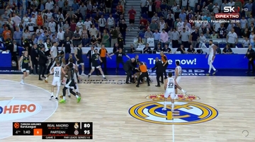 EVROLIGA DONIJELA ODLUKU: Ovo su kazne za tuču na utakmici Real Madrid - Partizan