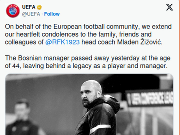 UEFA se oprostila od Žižovića