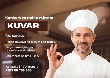 Šansa za posao: L’Opera Bijeljina zapošljava kuvara (FOTO)