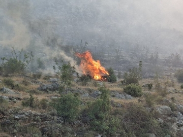 Požar na 150 metara od kuća u selu Žakovo kod Trebinja: Dejstvuje helikopter MUP-a Srpske